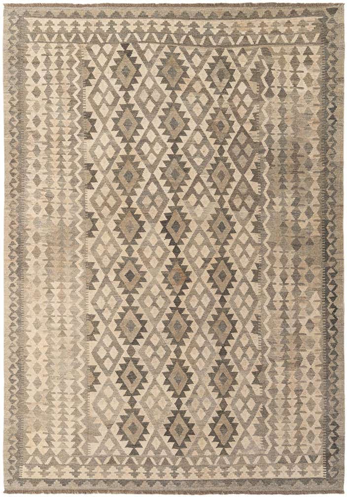 6' 9 x 9' 9 Hand Woven Kilim Maymana Wool Rug