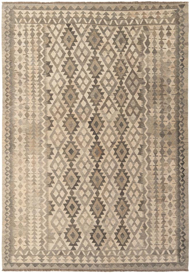 Detail image of 6' 9 x 9' 9 Hand Woven Kilim Maymana Wool Rug