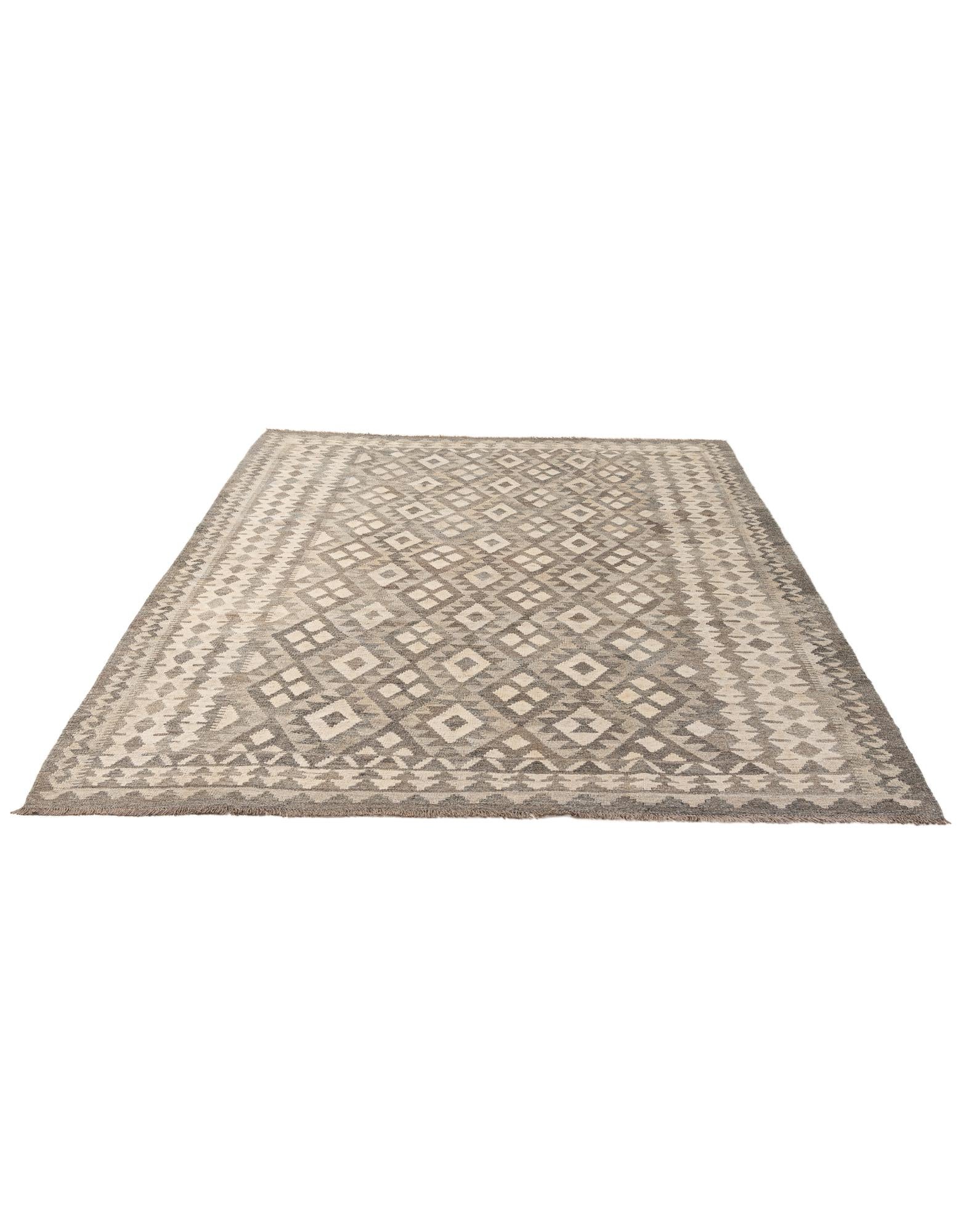 6' 9 x 9' 6 Hand Knotted Kilim Maymana Wool Rug
