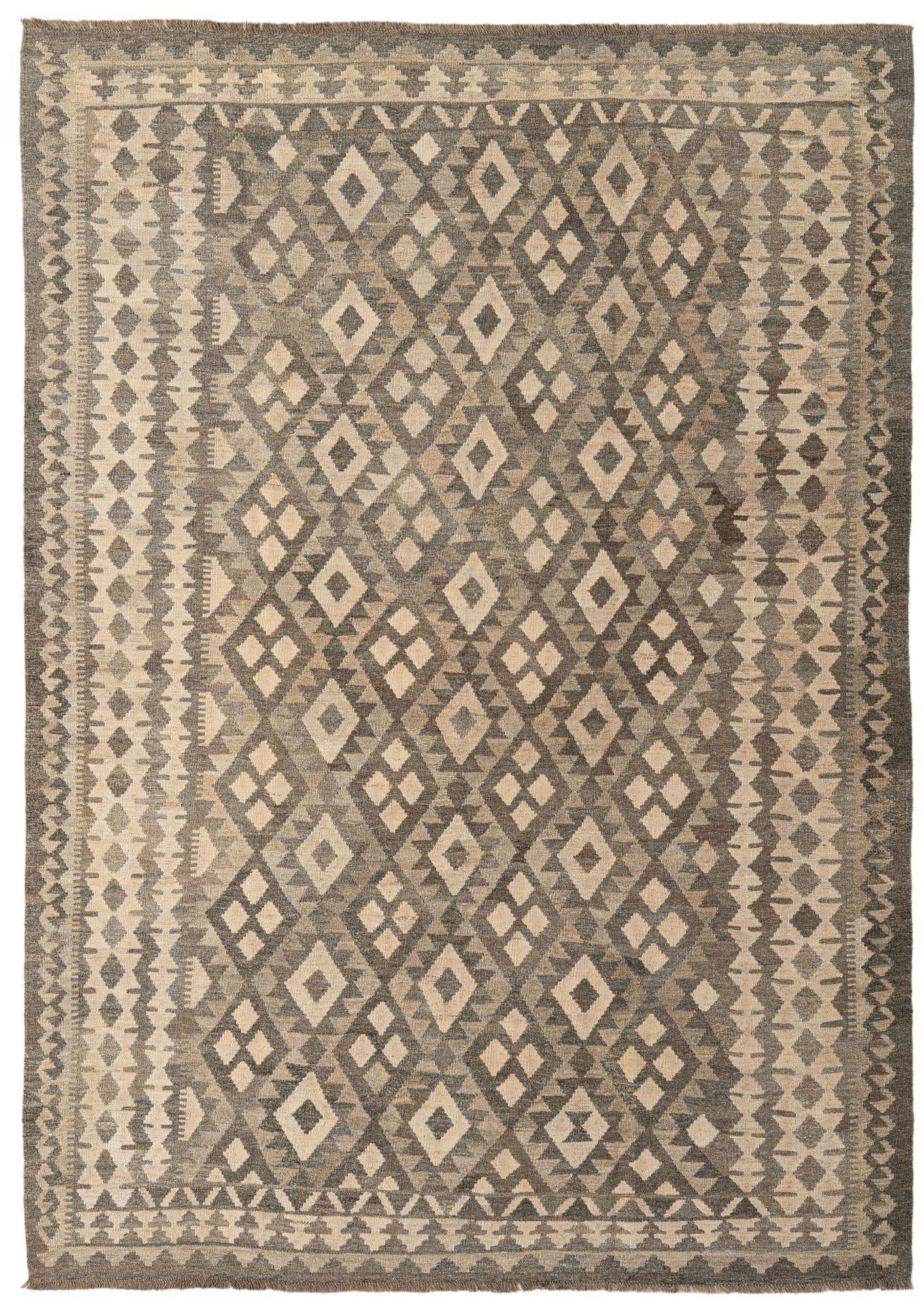 6' 9 x 9' 6 Hand Knotted Kilim Maymana Wool Rug