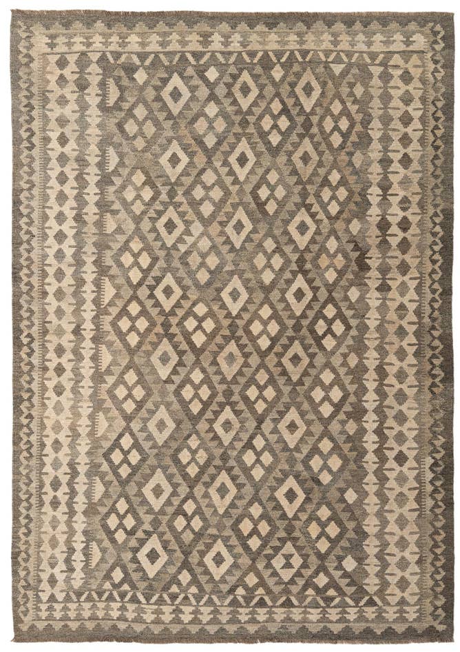 Detail image of 6' 9 x 9' 6 Hand Knotted Kilim Maymana Wool Rug