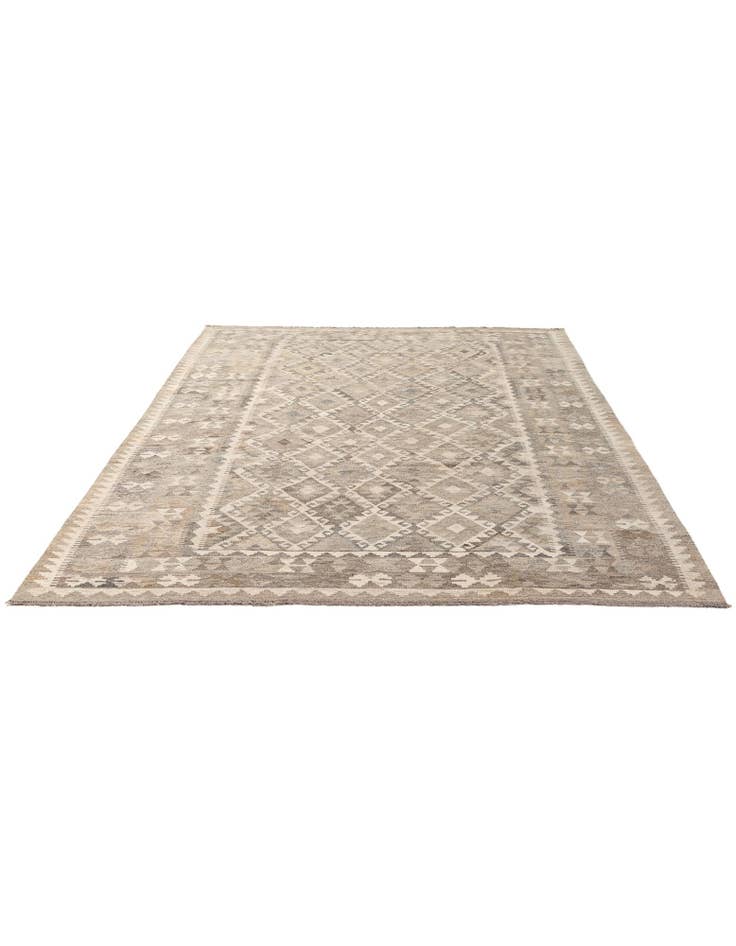 Detail image of 6' 8 x 9' 7 Hand Woven Kilim Maymana Wool Rug