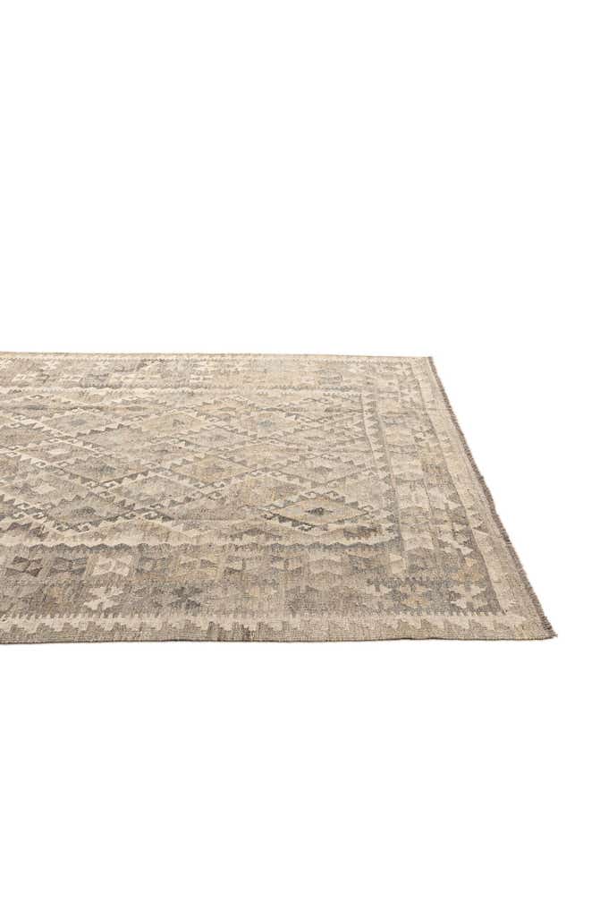 6' 8 x 9' 7 Hand Woven Kilim Maymana Wool Rug