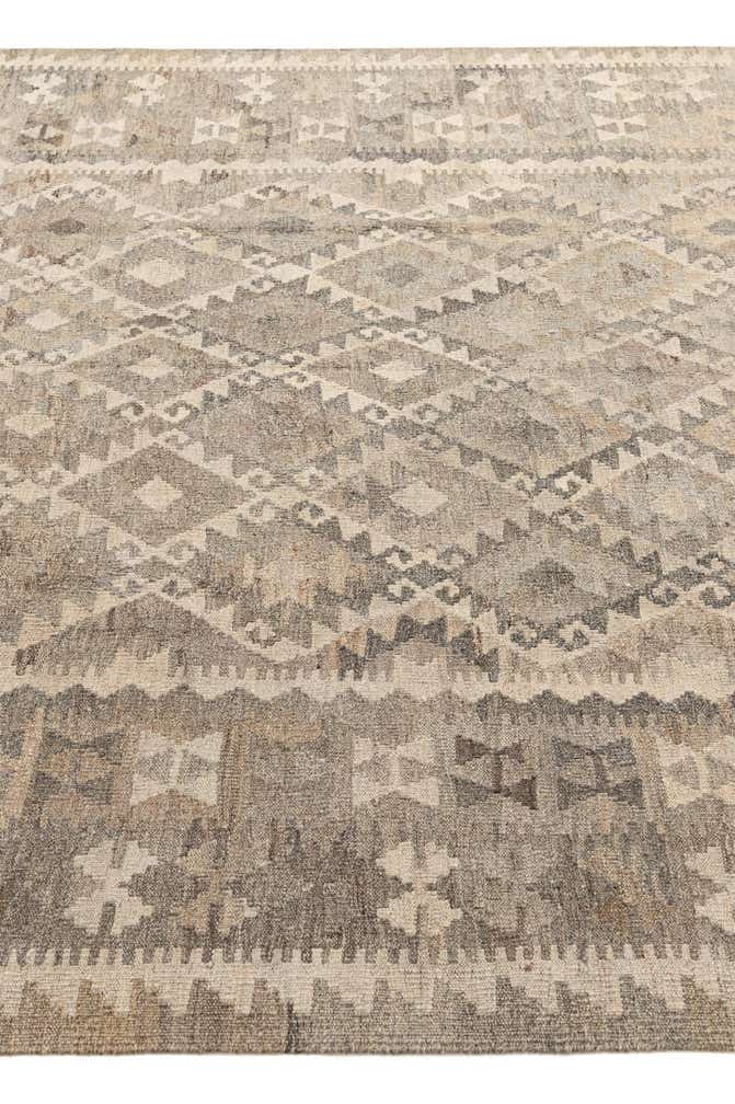 6' 8 x 9' 7 Hand Woven Kilim Maymana Wool Rug