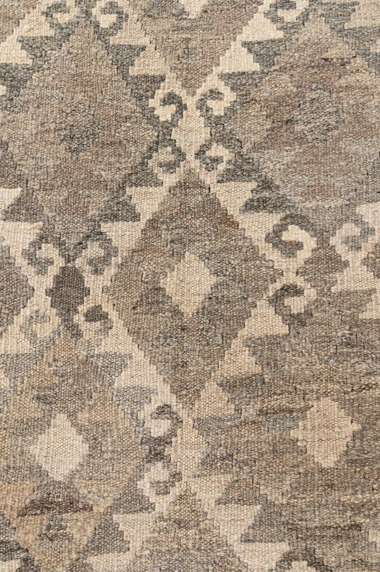 6' 8 x 9' 7 Hand Woven Kilim Maymana Wool Rug