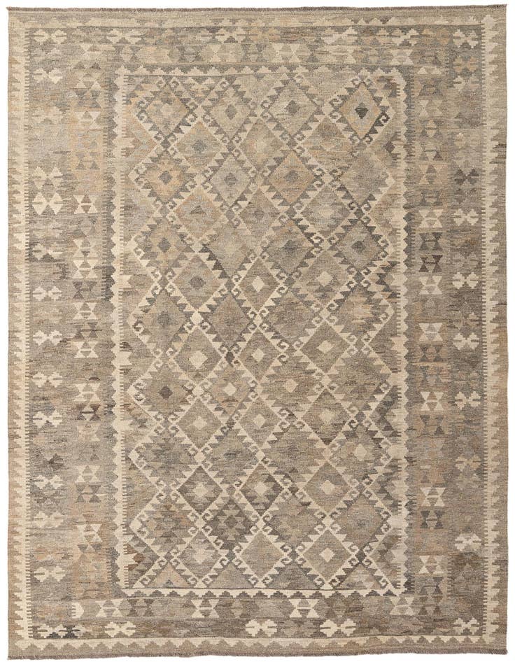 Detail image of 6' 8 x 9' 7 Hand Woven Kilim Maymana Wool Rug
