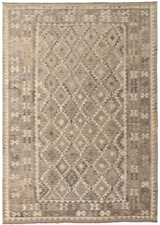Detail image of 6' 8 x 9' 7 Hand Woven Kilim Maymana Wool Rug