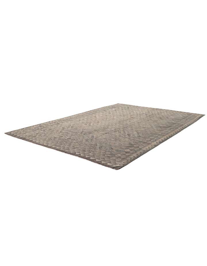 6' 8 x 9' 8 Hand Woven Kilim Maymana Wool Rug