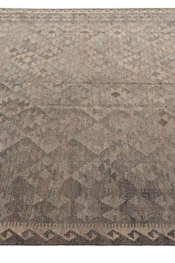 6' 8 x 9' 8 Hand Woven Kilim Maymana Wool Rug