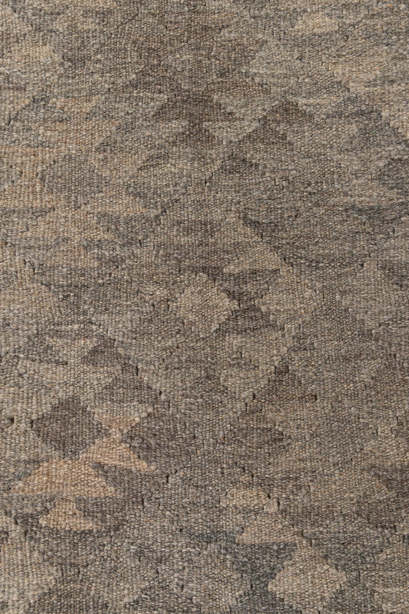 6' 8 x 9' 8 Hand Woven Kilim Maymana Wool Rug