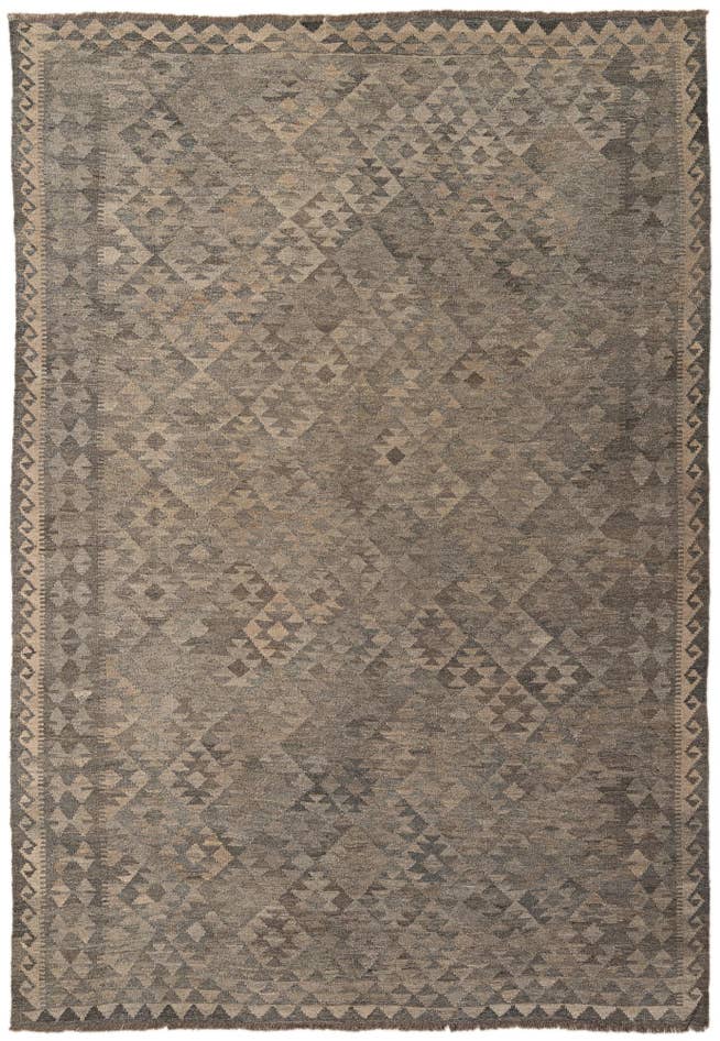 Detail image of 6' 8 x 9' 8 Hand Woven Kilim Maymana Wool Rug
