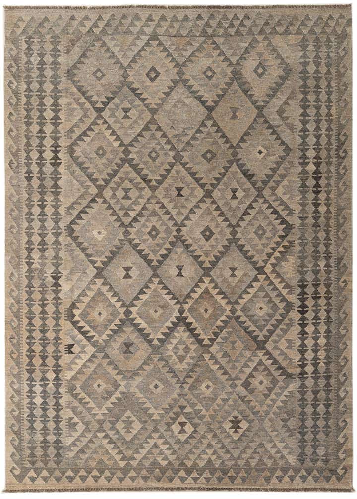 6' 8 x 9' 7 Hand Woven Kilim Maymana Wool Rug