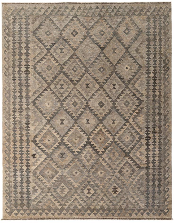 Detail image of 6' 8 x 9' 7 Hand Woven Kilim Maymana Wool Rug