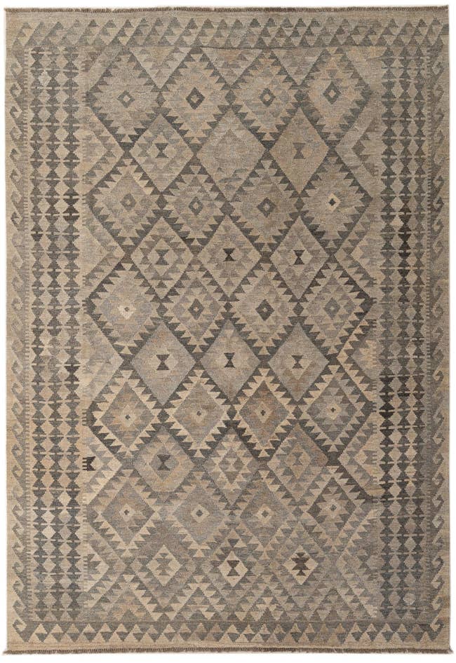 Detail image of 6' 8 x 9' 7 Hand Woven Kilim Maymana Wool Rug