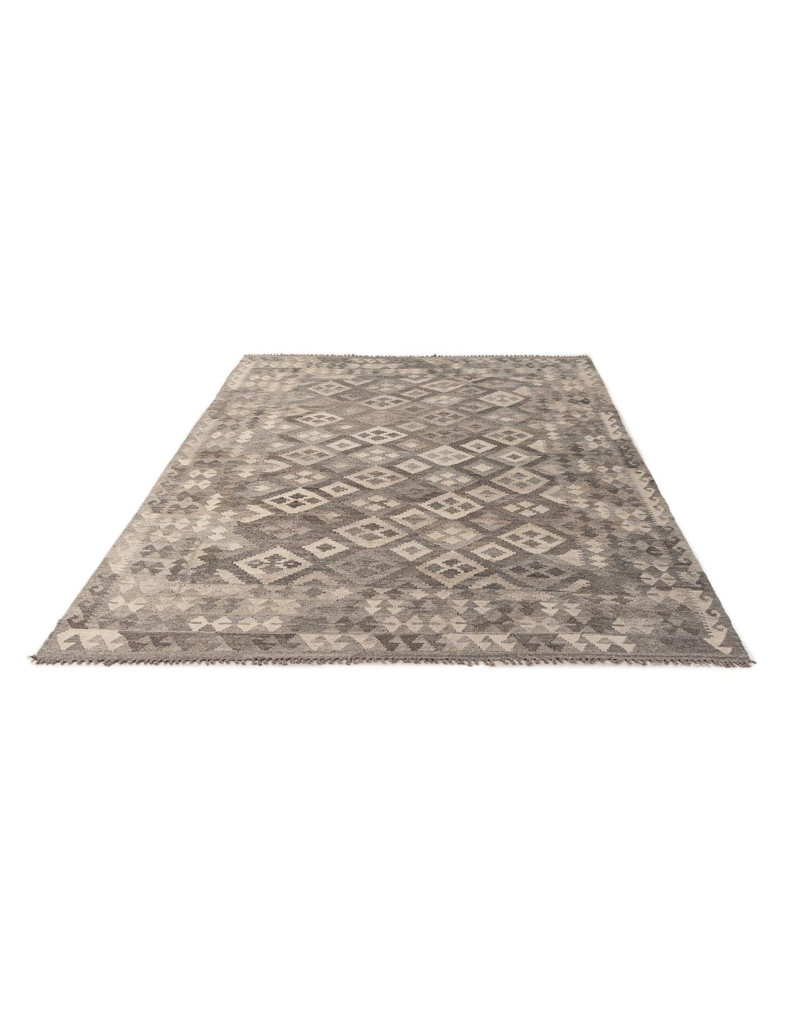 6' 6 x 9' 10 Hand Woven Kilim Maymana Wool Rug