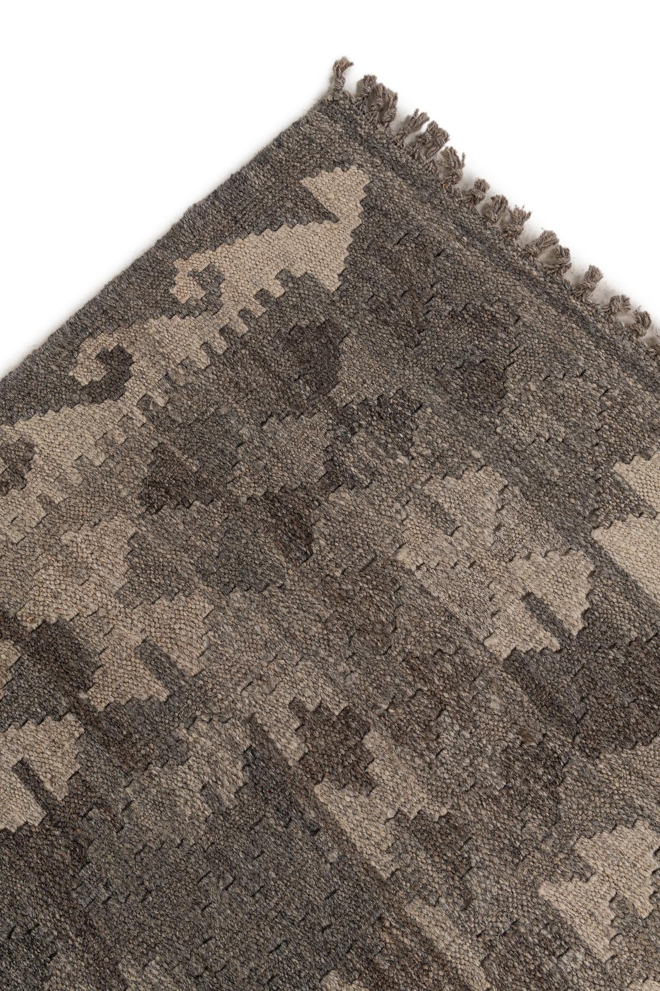 6' 6 x 9' 10 Hand Woven Kilim Maymana Wool Rug