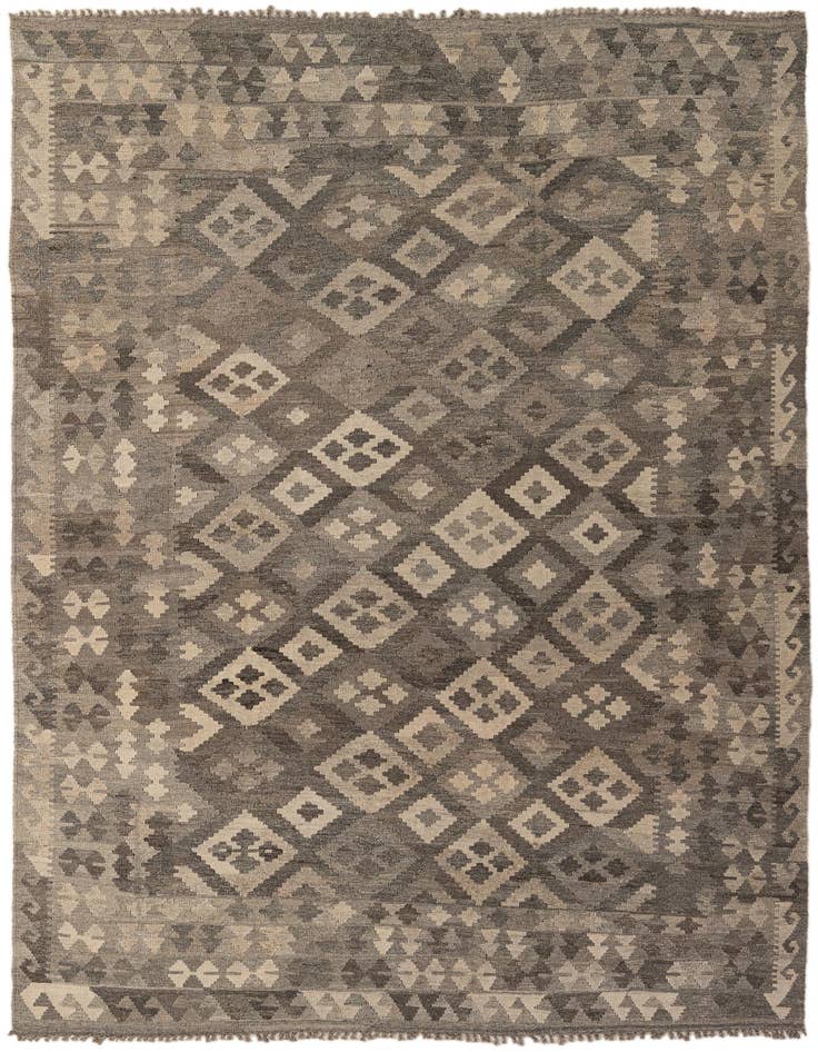Detail image of 6' 6 x 9' 10 Hand Woven Kilim Maymana Wool Rug