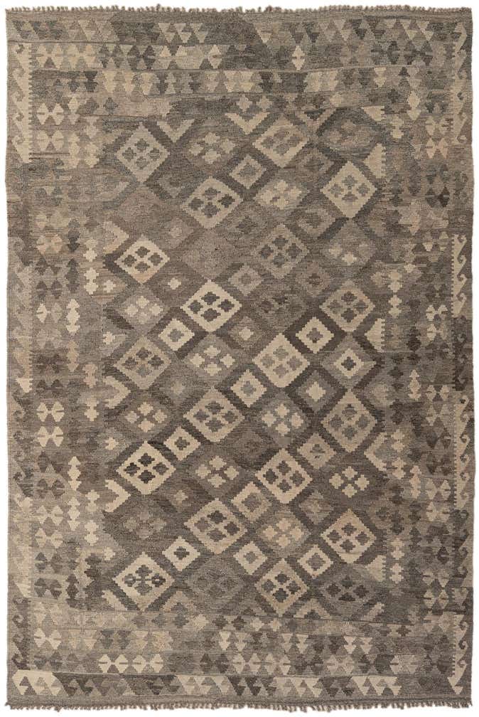 6' 6 x 9' 10 Hand Woven Kilim Maymana Wool Rug