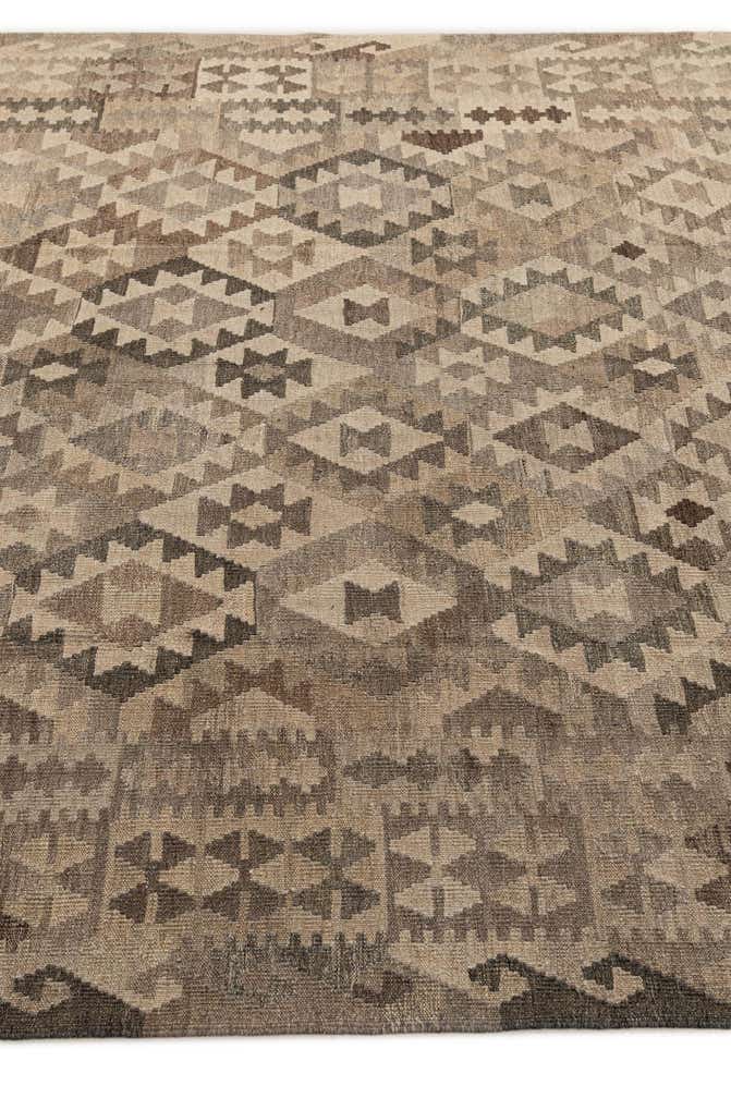 6' 7 x 9' 7 Hand Woven Kilim Maymana Wool Rug