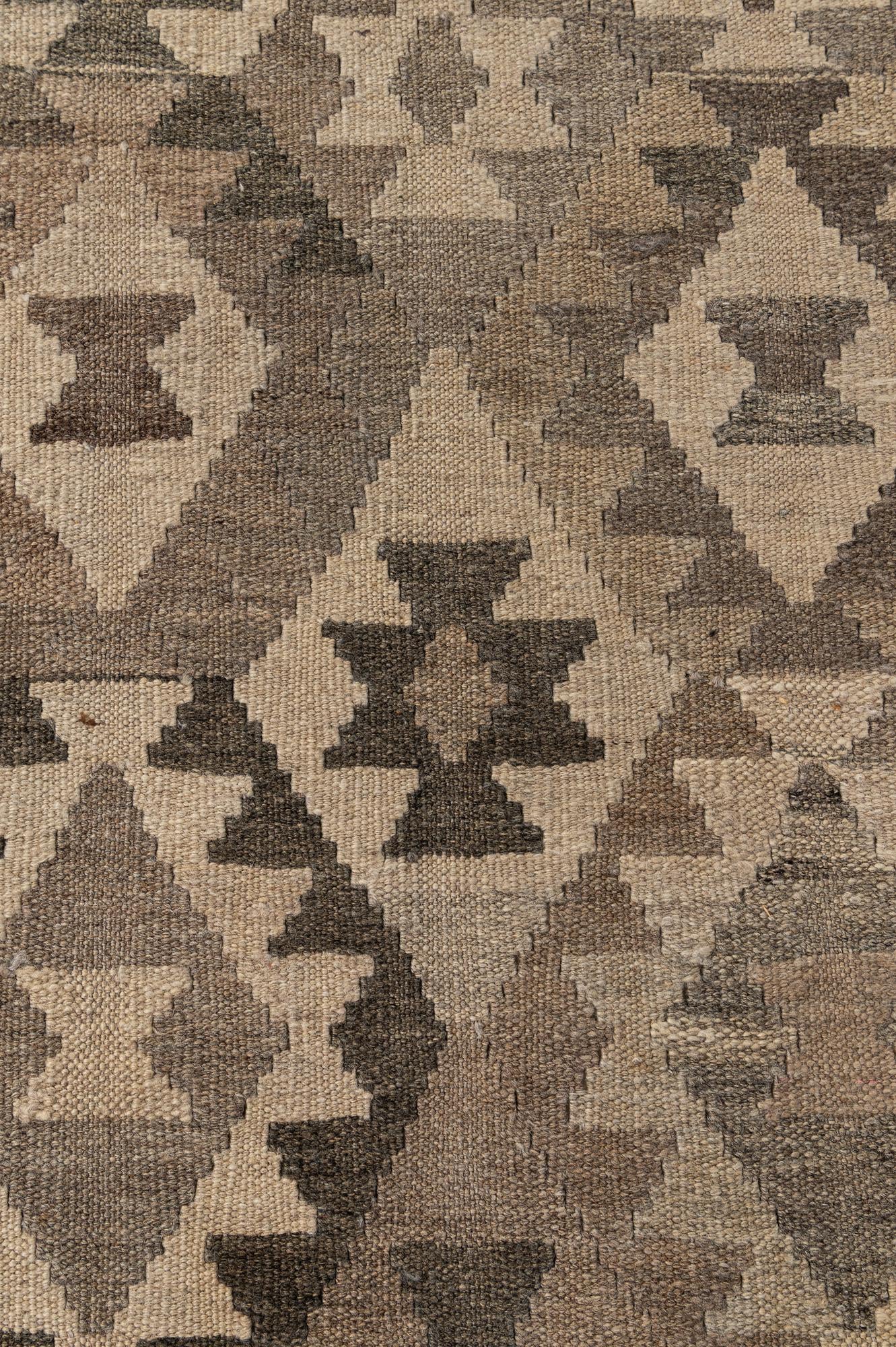 6' 7 x 9' 7 Hand Woven Kilim Maymana Wool Rug