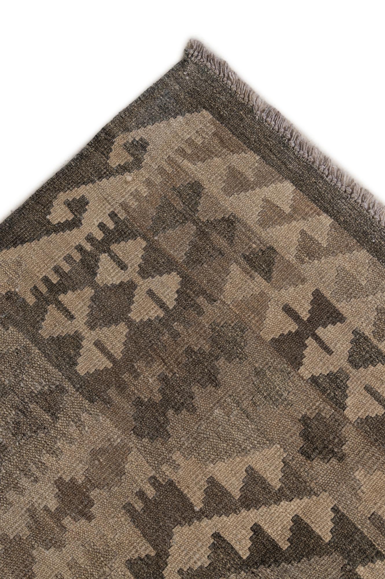 6' 7 x 9' 7 Hand Woven Kilim Maymana Wool Rug