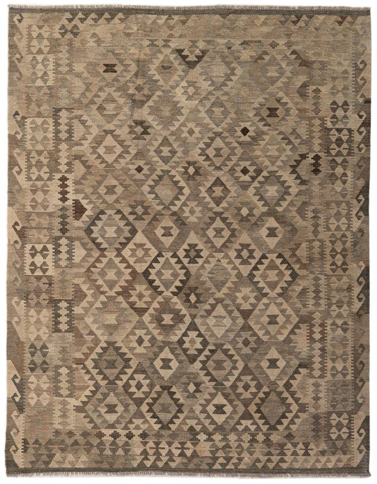 Detail image of 6' 7 x 9' 7 Hand Woven Kilim Maymana Wool Rug