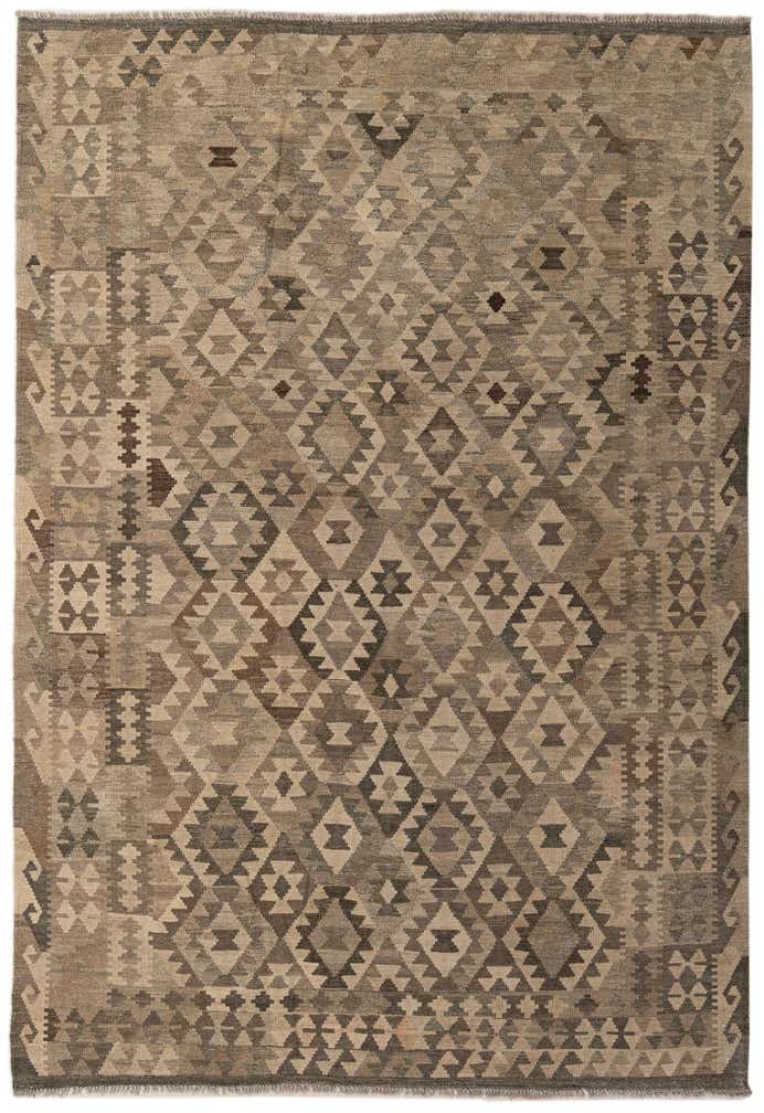 6' 7 x 9' 7 Hand Woven Kilim Maymana Wool Rug