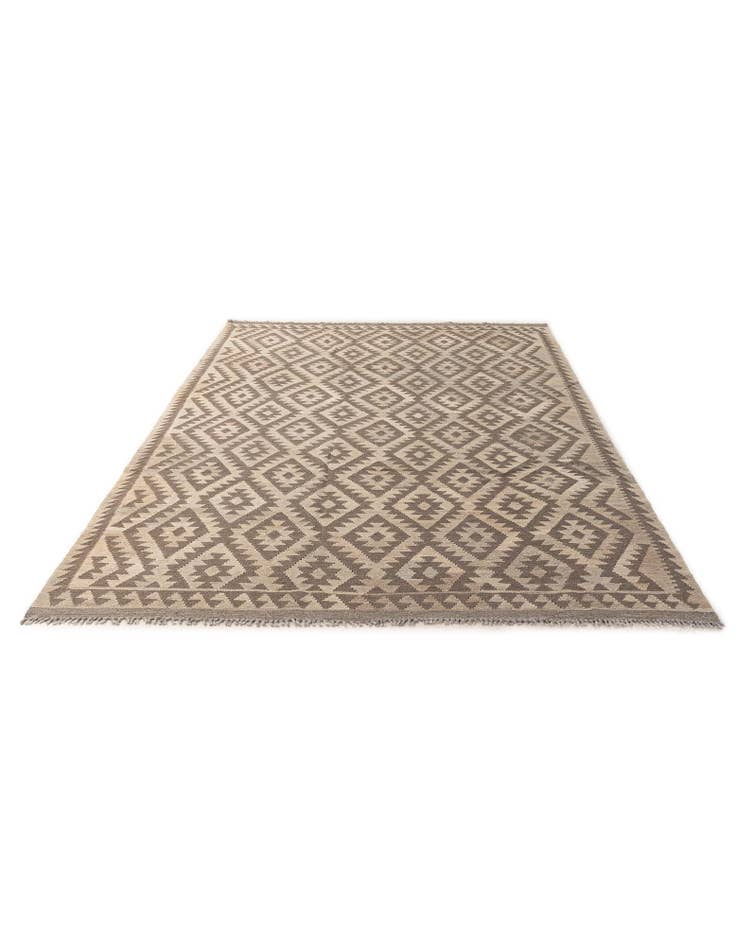 Detail image of 6' 8 x 9' 8 Hand Woven Kilim Maymana Wool Rug