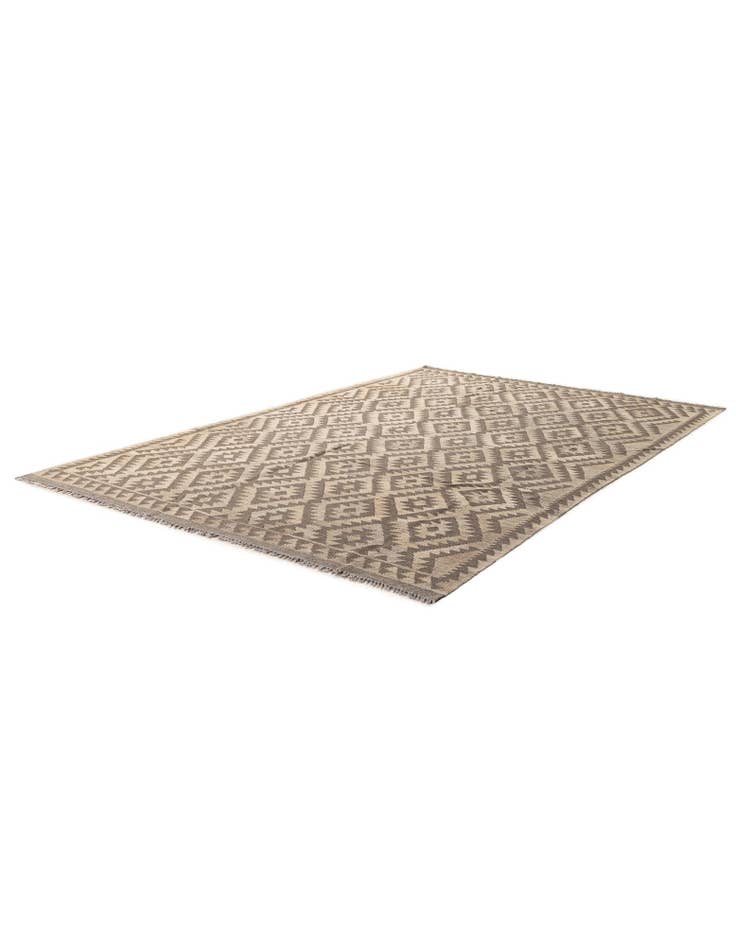 Detail image of 6' 8 x 9' 8 Hand Woven Kilim Maymana Wool Rug