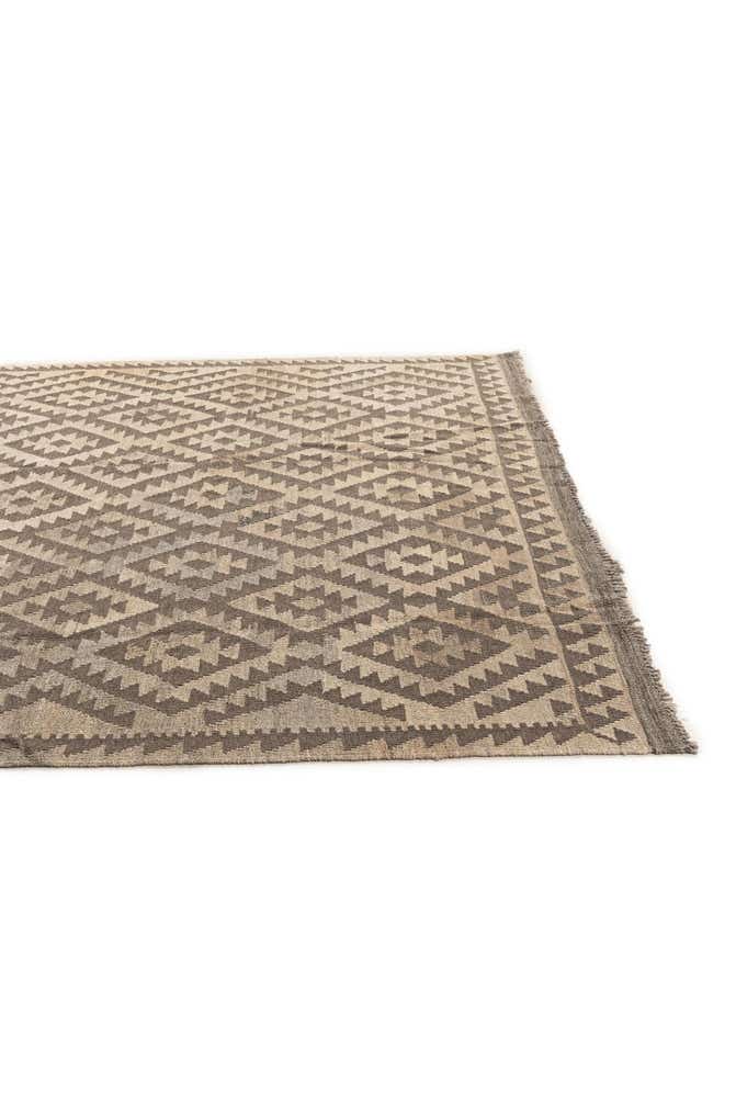 6' 8 x 9' 8 Hand Woven Kilim Maymana Wool Rug