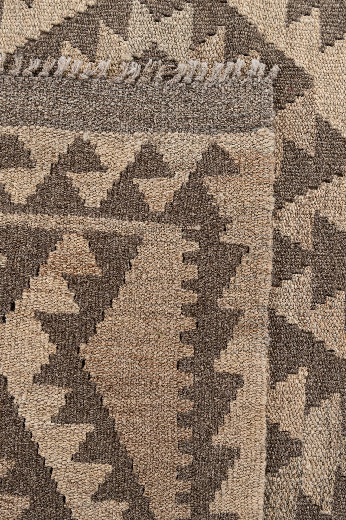 6' 8 x 9' 8 Hand Woven Kilim Maymana Wool Rug