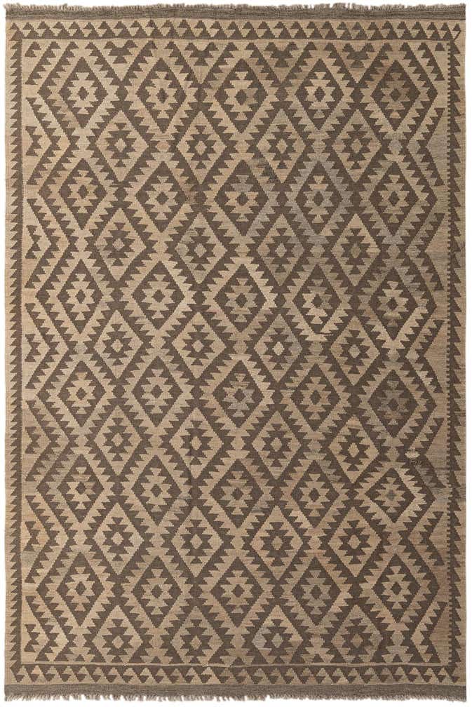 6' 8 x 9' 8 Hand Woven Kilim Maymana Wool Rug