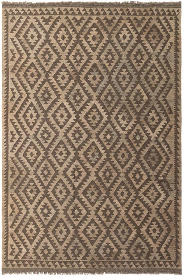 Detail image of 6' 8 x 9' 8 Hand Woven Kilim Maymana Wool Rug