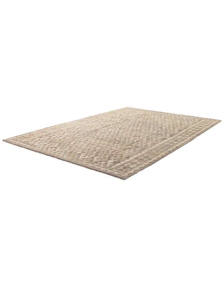 6' 8 x 9' 8 Hand Woven Kilim Maymana Wool Rug