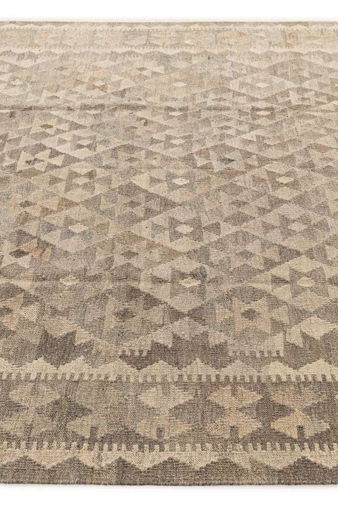 6' 8 x 9' 8 Hand Woven Kilim Maymana Wool Rug