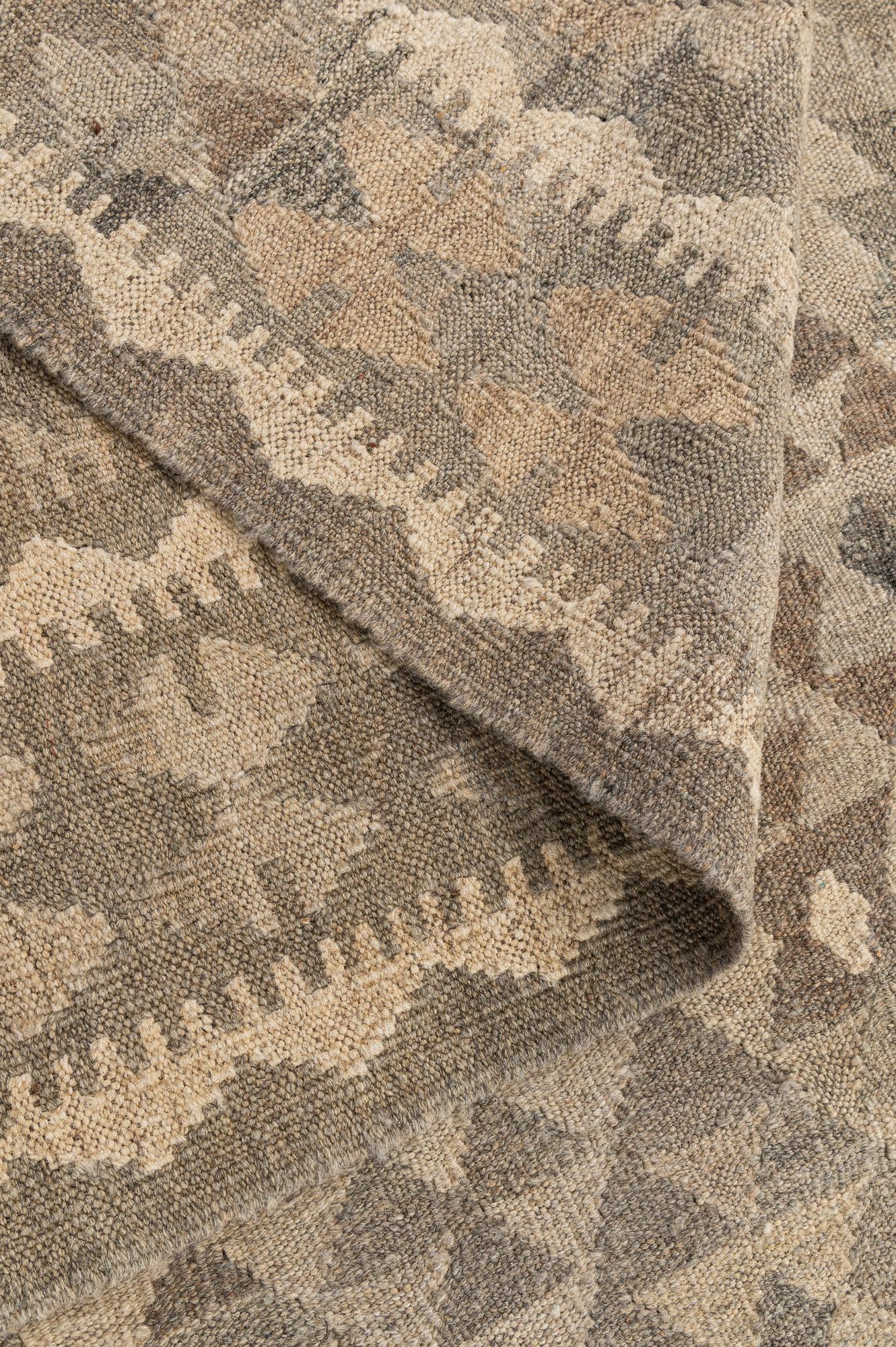 6' 8 x 9' 8 Hand Woven Kilim Maymana Wool Rug