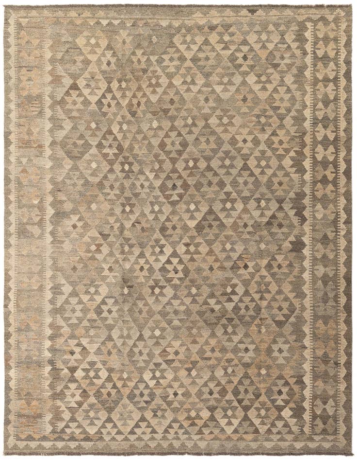 Detail image of 6' 8 x 9' 8 Hand Woven Kilim Maymana Wool Rug