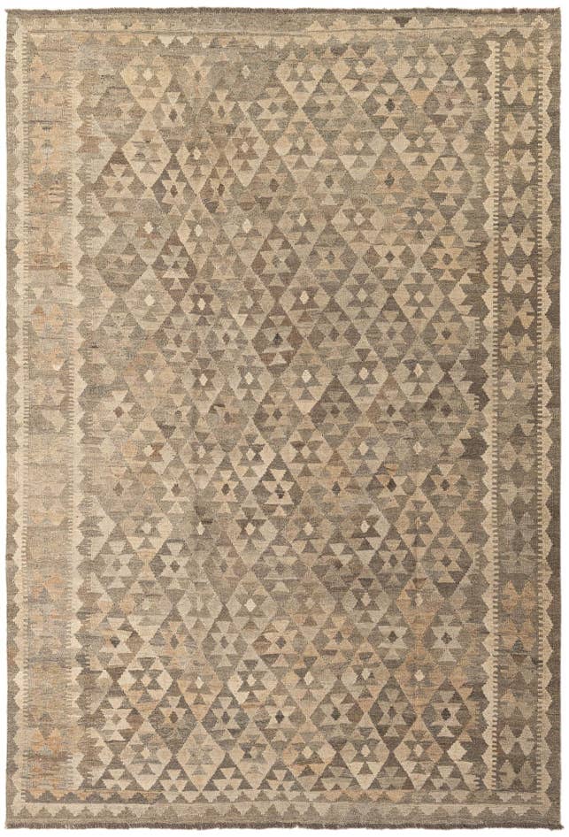 Detail image of 6' 8 x 9' 8 Hand Woven Kilim Maymana Wool Rug