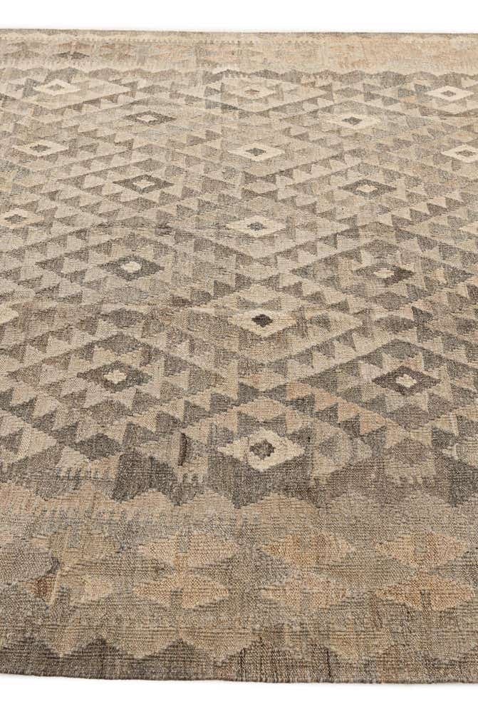 6' 9 x 9' 7 Hand Woven Kilim Maymana Wool Rug