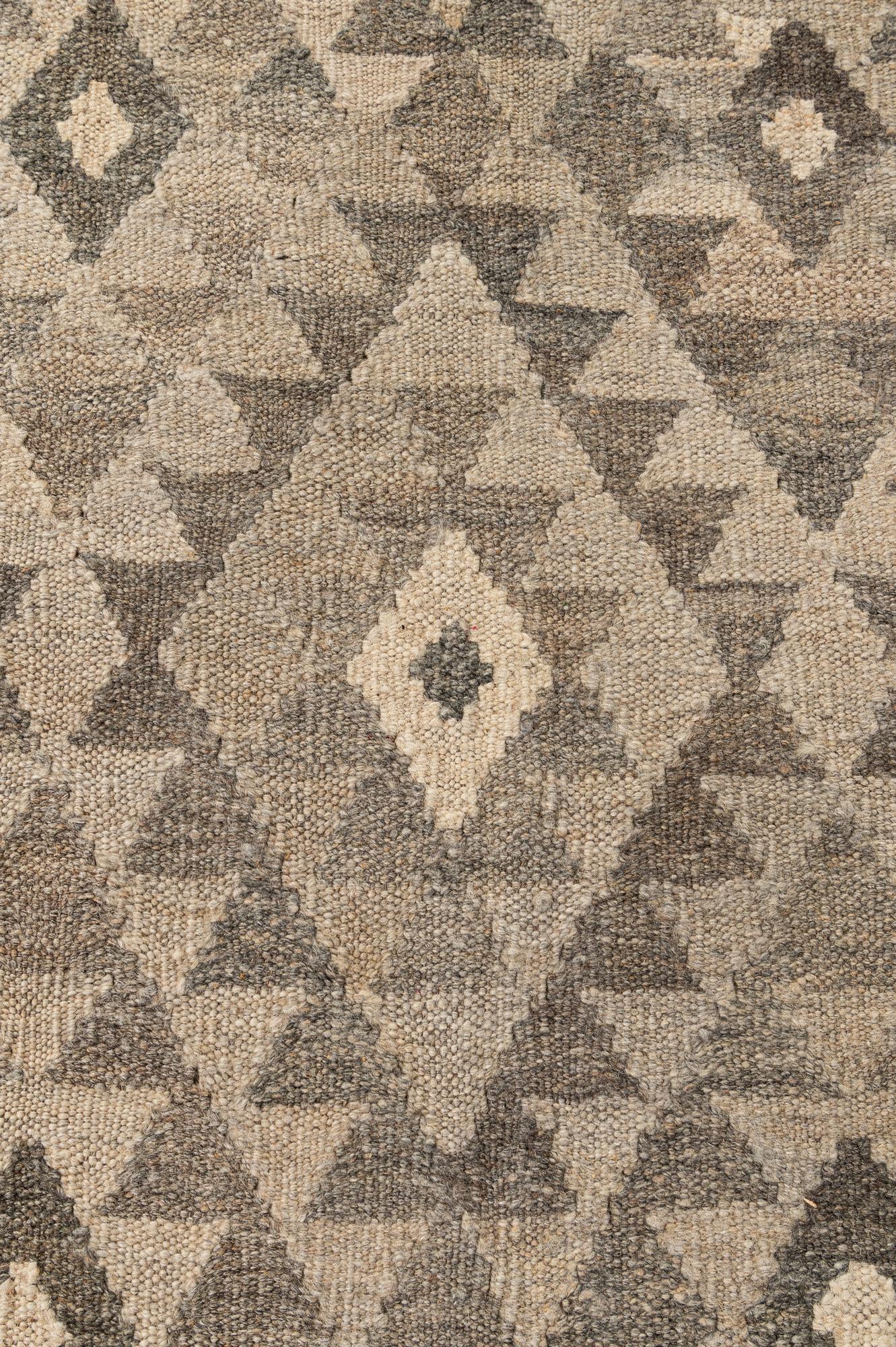 6' 9 x 9' 7 Hand Woven Kilim Maymana Wool Rug