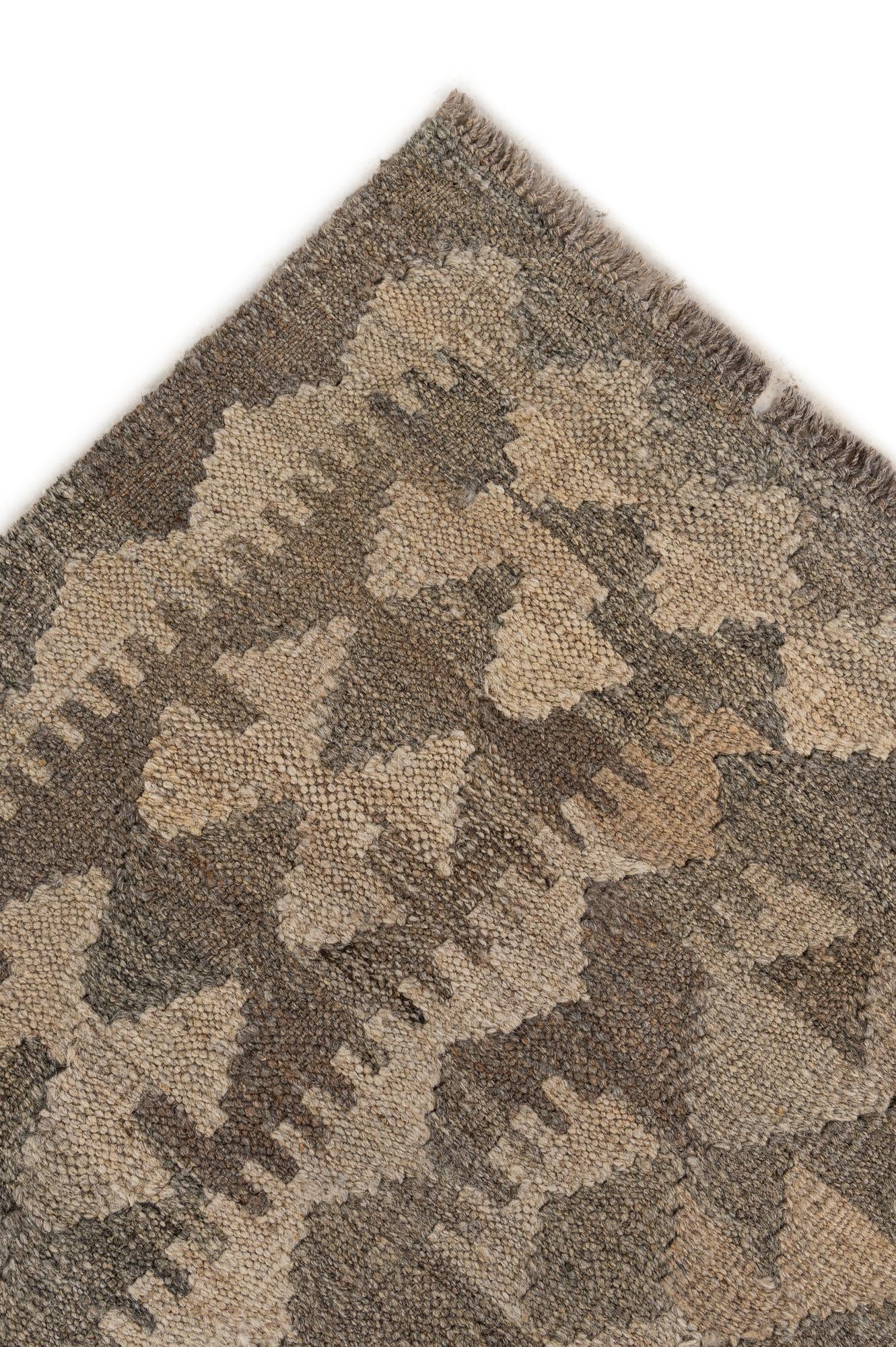 6' 9 x 9' 7 Hand Woven Kilim Maymana Wool Rug