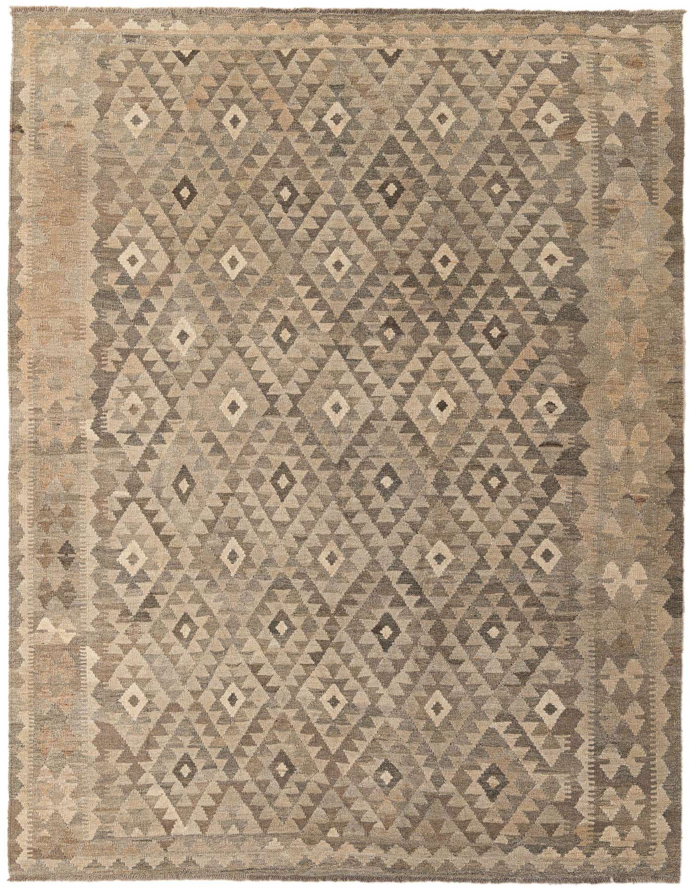 6' 9 x 9' 7 Hand Woven Kilim Maymana Wool Rug