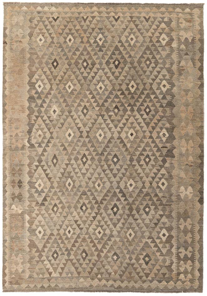 Detail image of 6' 9 x 9' 7 Hand Woven Kilim Maymana Wool Rug