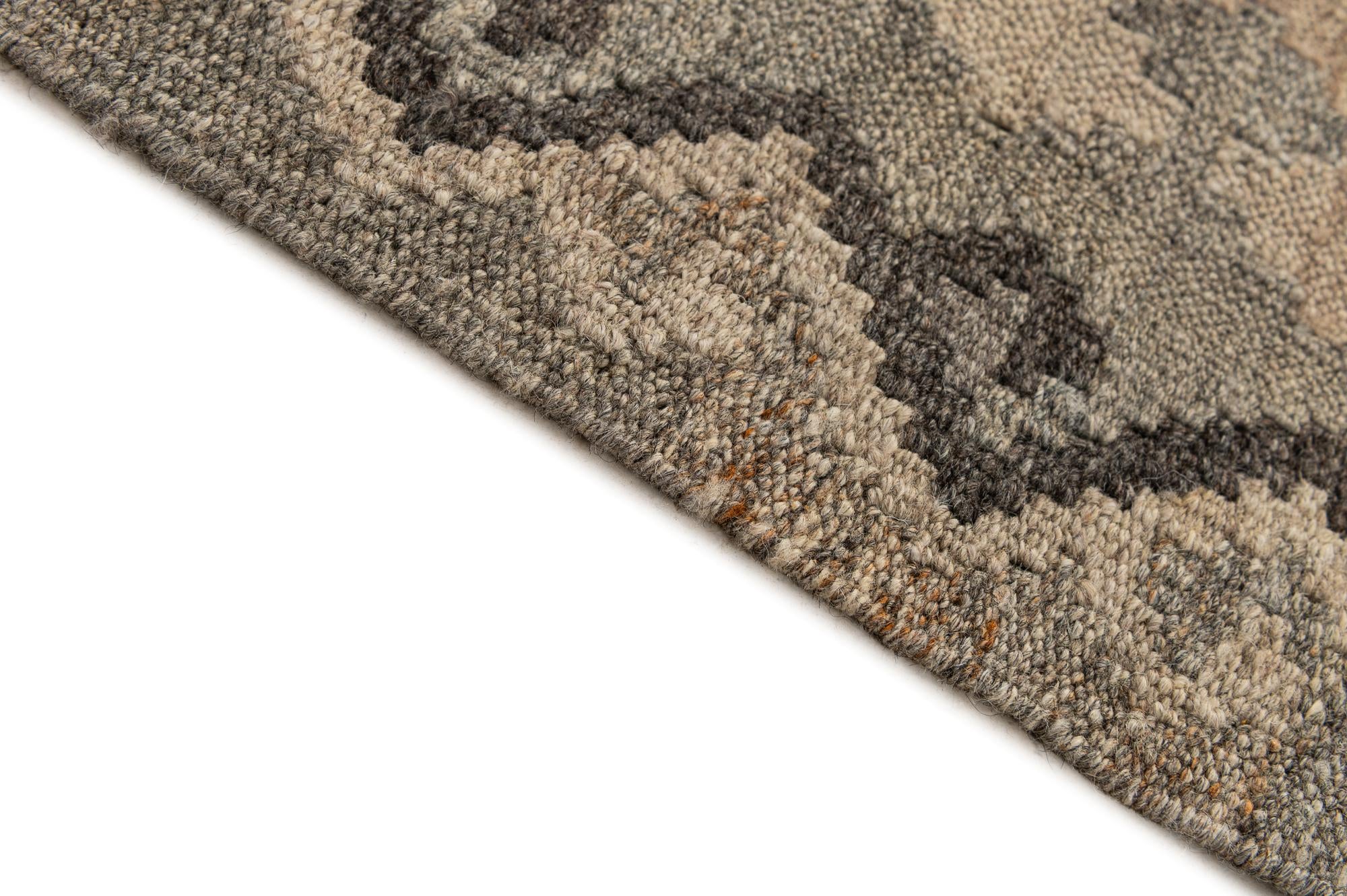 6' 9 x 9' 7 Hand Woven Kilim Maymana Wool Rug