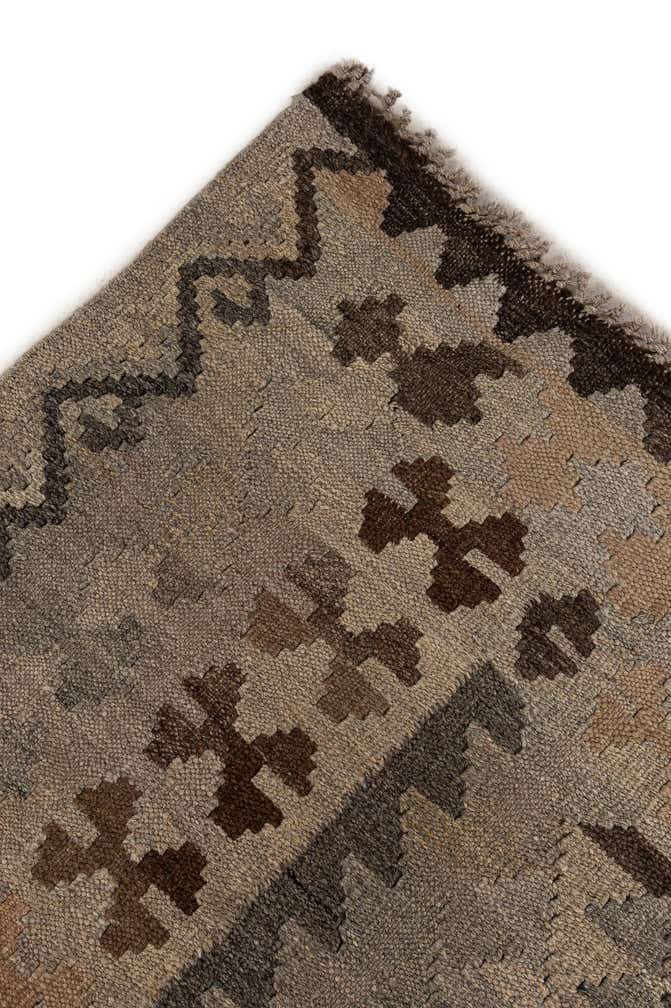 6' 9 x 9' 7 Hand Woven Kilim Maymana Wool Rug