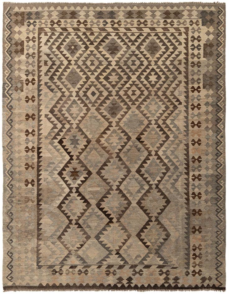 Detail image of 6' 9 x 9' 7 Hand Woven Kilim Maymana Wool Rug
