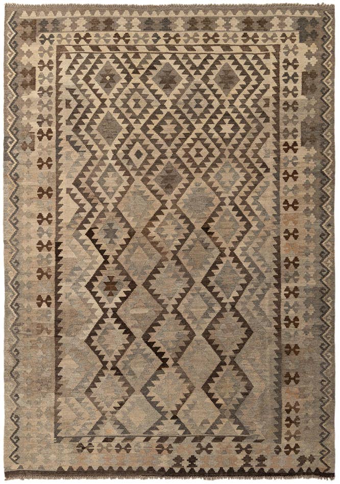 Detail image of 6' 9 x 9' 7 Hand Woven Kilim Maymana Wool Rug