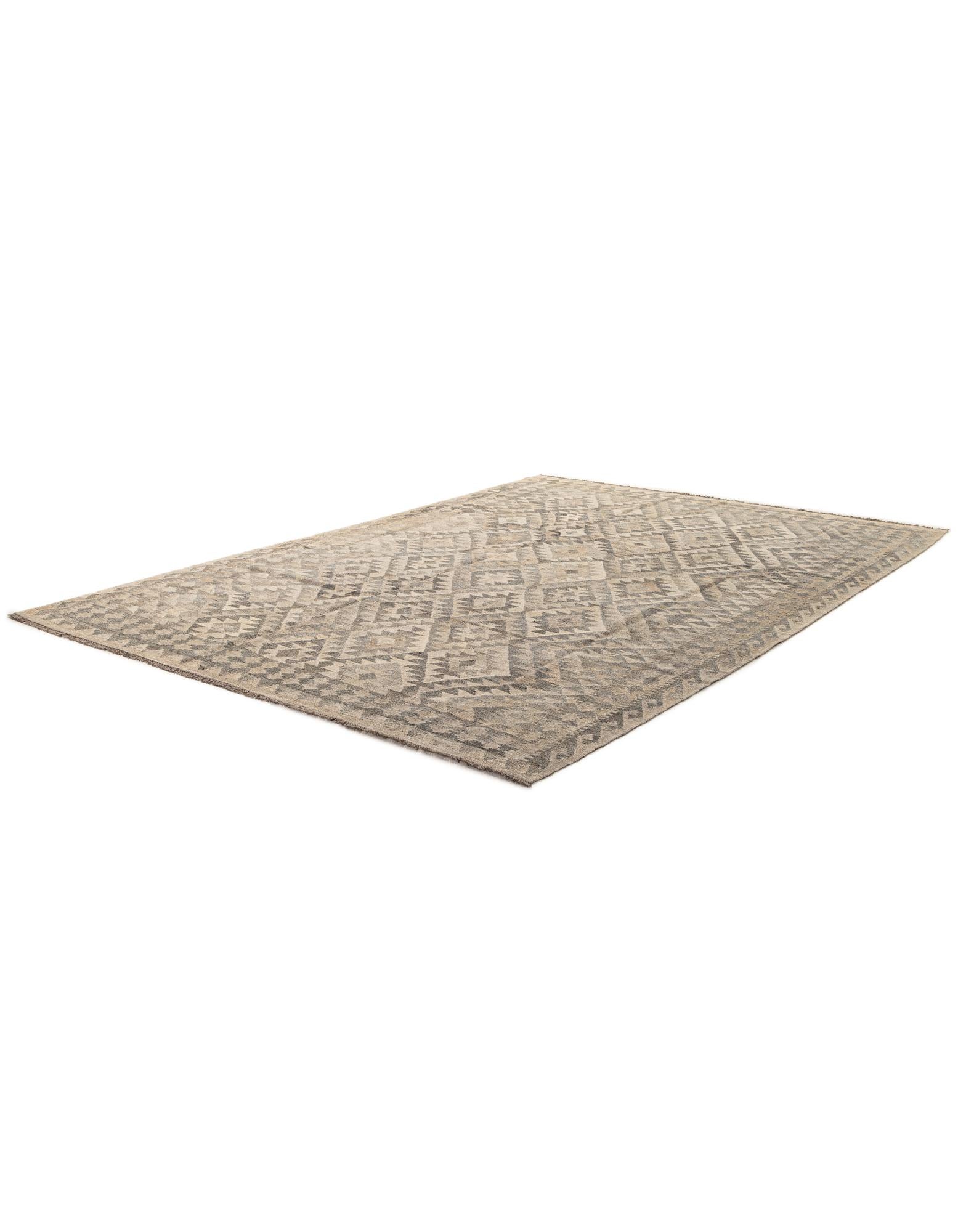 6' 6 x 9' 5 Hand Woven Kilim Maymana Wool Rug
