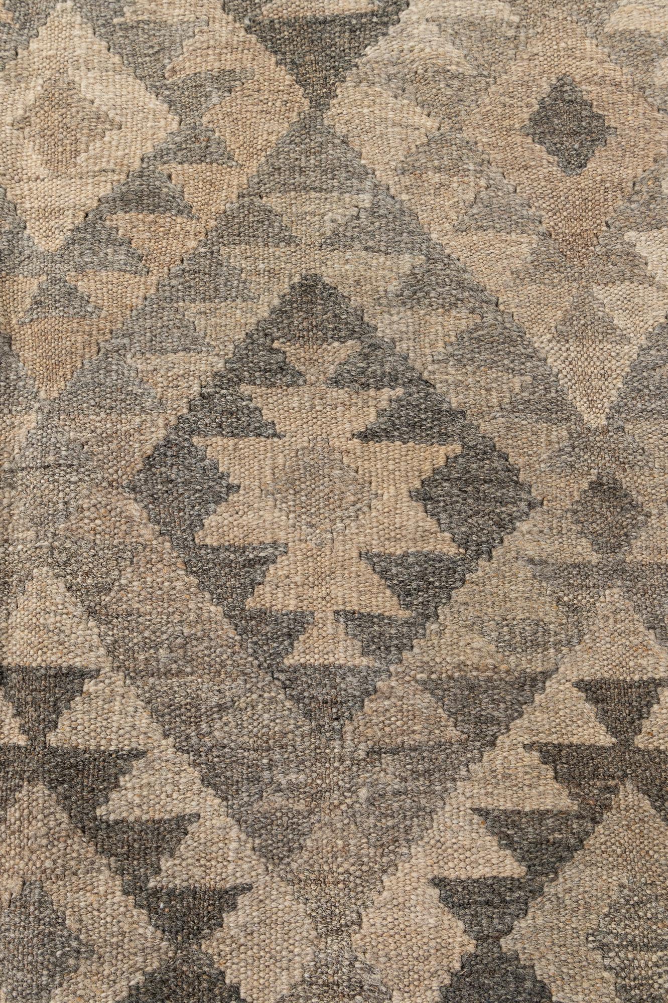 6' 6 x 9' 5 Hand Woven Kilim Maymana Wool Rug