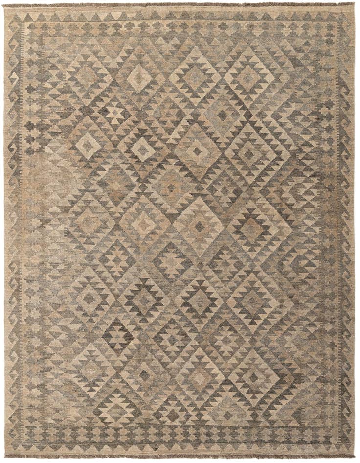 Detail image of 6' 6 x 9' 5 Hand Woven Kilim Maymana Wool Rug